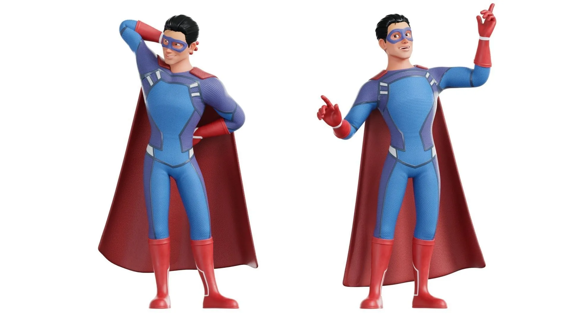 Cartoon Superhero Man render 9